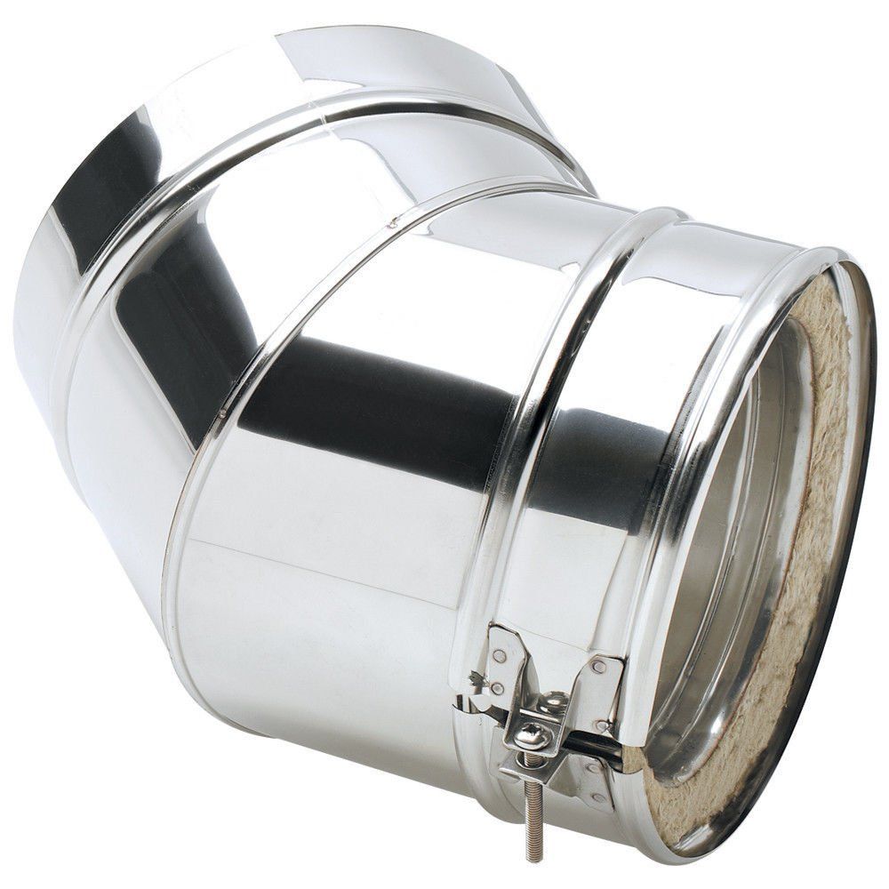 Clarke 6" Stainless Steel Twin Wall Flue 30° Elbow - Image 1