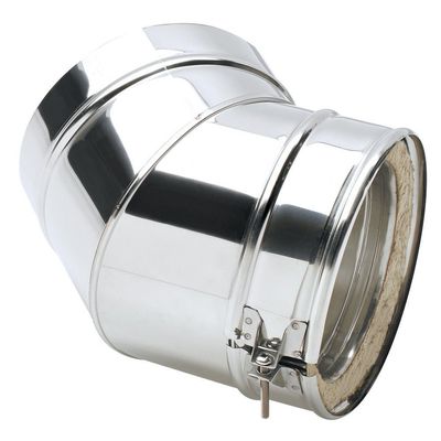 Clarke 6" Stainless Steel Twin Wall Flue 45° Elbow