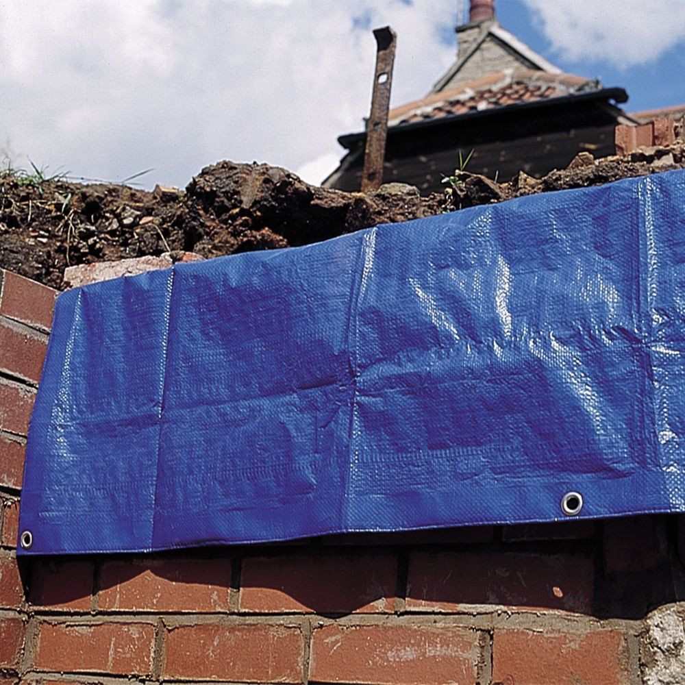 Clarke Clarke TRP12/16B Blue & Silver Polyethylene Tarpaulin (12x16ft / 3.6x4.8m) - Image 1