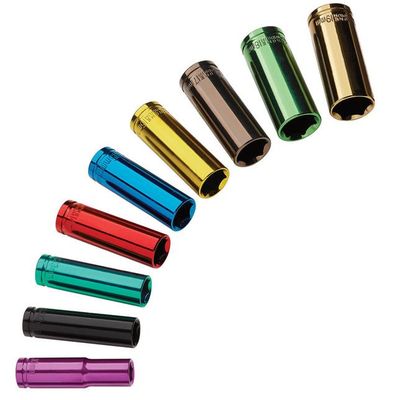 Clarke 1700747 Pro341 9 Piece 3/8 Colour Coded Deep Socket Set - Thumbnail 2