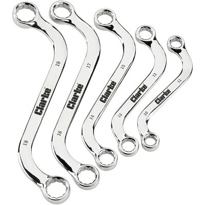 Clarke Clarke CHT809 5 piece 10 - 19mm S-Type Ring Spanner Set