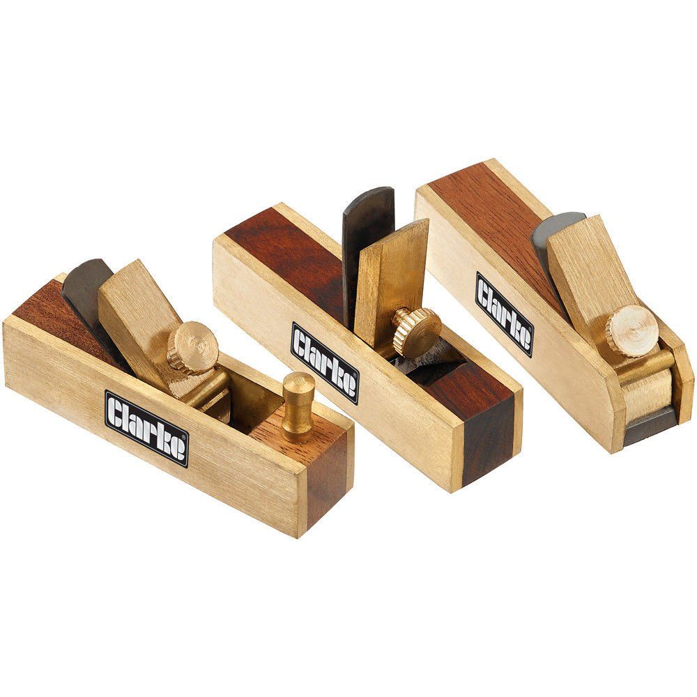 Clarke Clarke CHT838 3 Piece Miniature Brass Plane Set - Image 1