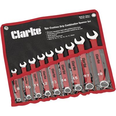 Clarke Clarke CHT811 9 Piece 8 - 19mm Cushion Grip Combination Spanner Set