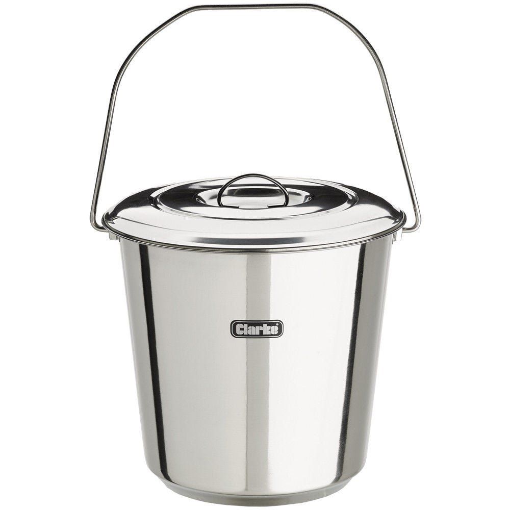 Clarke CHT848 12 Litre Stainless Steel Bucket With Lid - Image 1