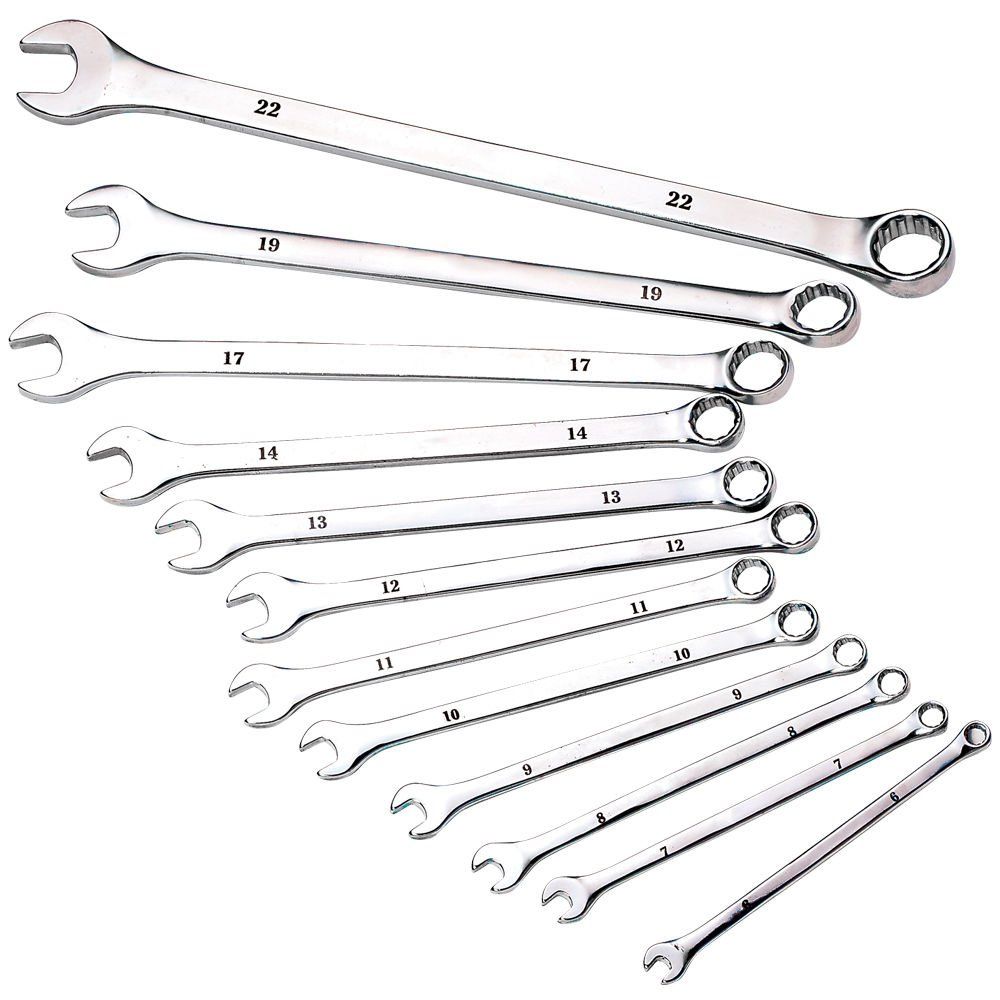 Clarke Clarke CHT814 12 Piece 6 - 22mm Extra-Long Combination Spanner Set - Image 1