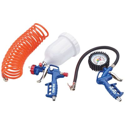 Clarke Clarke KIT700 3 Piece Air Tool Kit With Gravity Fed Spray Gun