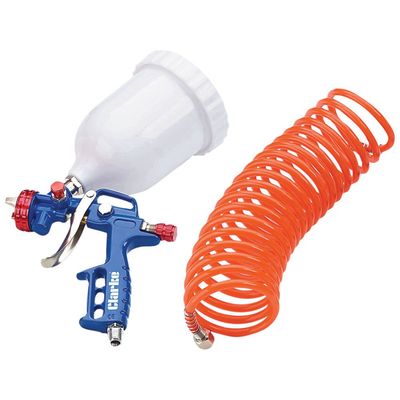 Clarke Clarke KIT300B Gravity Fed Spray Gun and 5 Metre Air Recoil Hose
