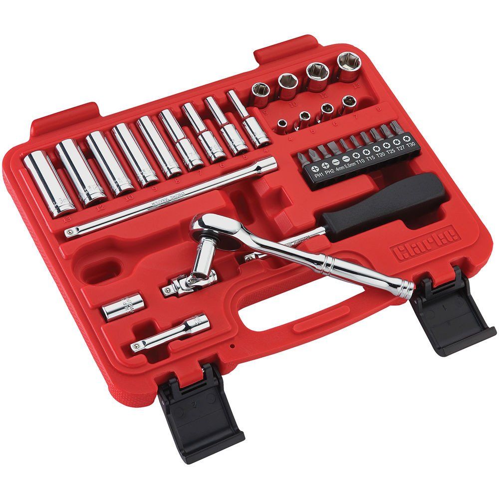 Clarke Clarke PRO376 34 Piece ¼" Drive Metric Socket Set - Image 1