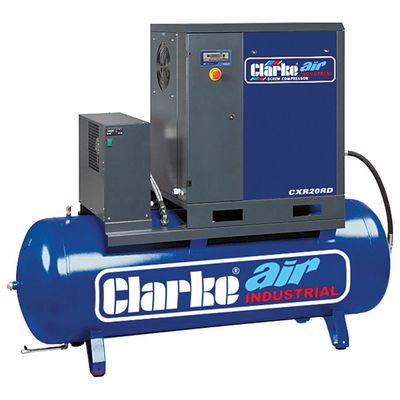 Clarke Clarke CXR20RD 65.3cfm 500 Litre 20HP Industrial Screw Compressor with Air Receiver & Dryer (400V)
