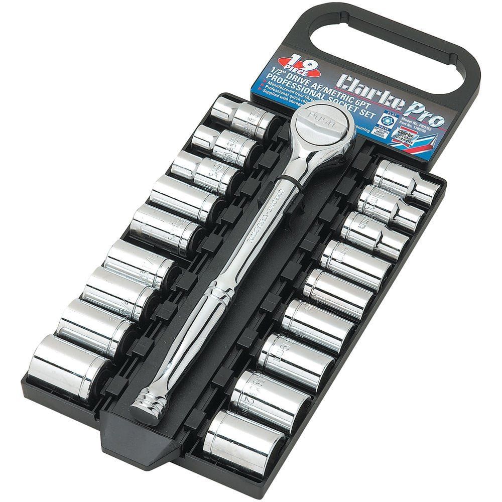 Clarke Clarke PRO352 19 Piece ½" Drive AF/Metric Socket Set - Image 1