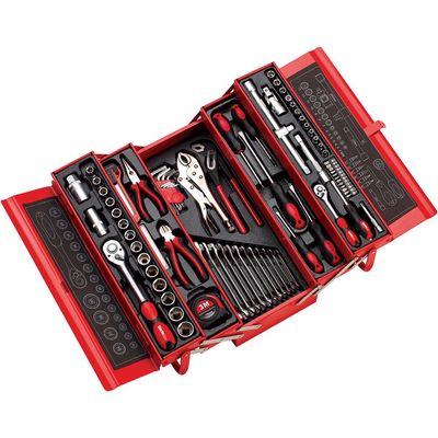 Clarke 1700800 Pro394 90 Piece Tool Kit With Cantilever Toolbox