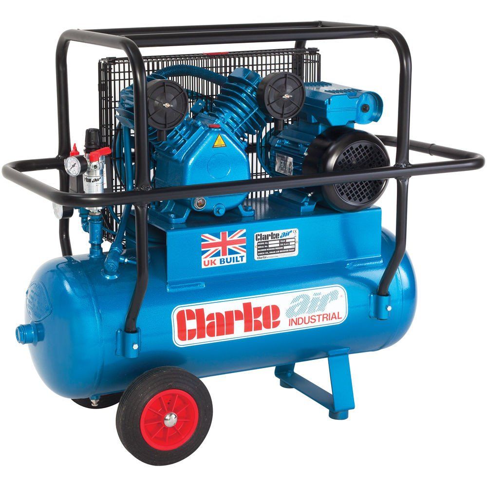 Clarke Clarke XEPVH16/50 (O/L) 14cfm 50 Litre 3HP Portable Industrial Air Compressor with Cage (110V) - Image 1