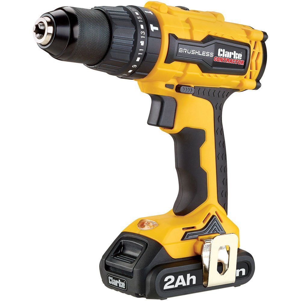 Clarke Clarke CON18LIC 18V Brushless Combi Drill/Driver & Hammer Drill with 2 x 2Ah Batteries - Image 1