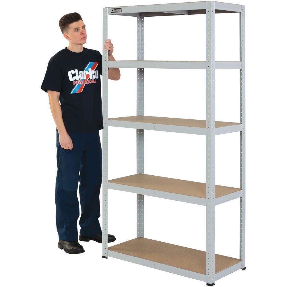 Clarke Clarke CSM5100LG 100kg Boltless Shelving (Light Grey) - Image 1
