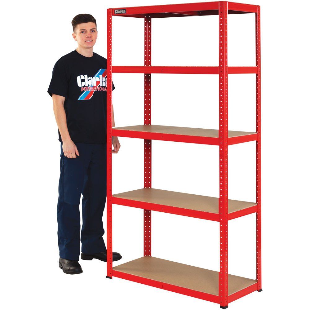 Clarke Clarke CSM5100RP 100kg Boltless Shelving (Red) - Image 1