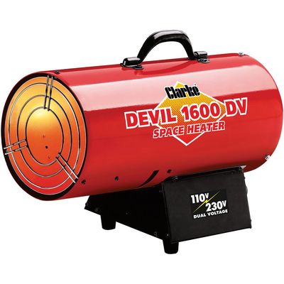 Clarke Clarke DEVIL1600DV 36.6kW Dual Voltage Propane Gas Fired Space Heater (110V/230V)