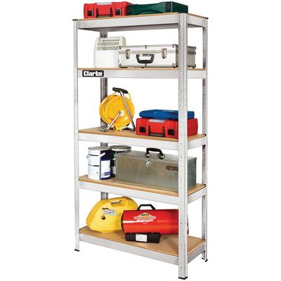 Clarke Clarke CSM5350S Heavy Duty 350kg Boltless Shelving (Silver)