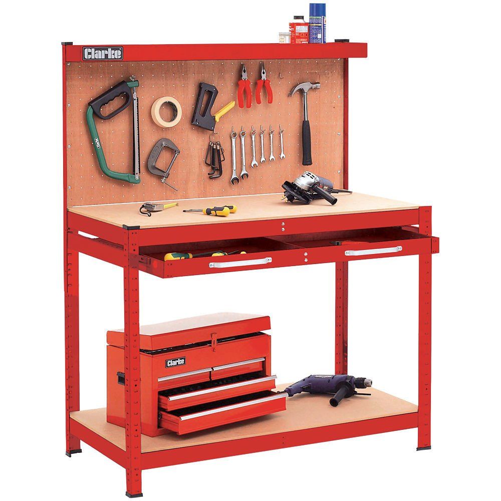 Clarke Clarke CWB-R1B Workbench with Pegboard Back Panel & Large Drawer - Image 1