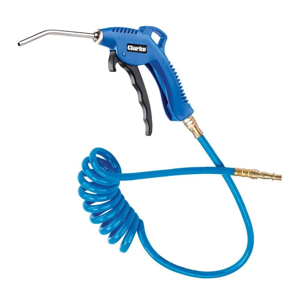 Clarke Clarke CAT210 Air Blow Gun with Spiral PU Air Hose - Image 1