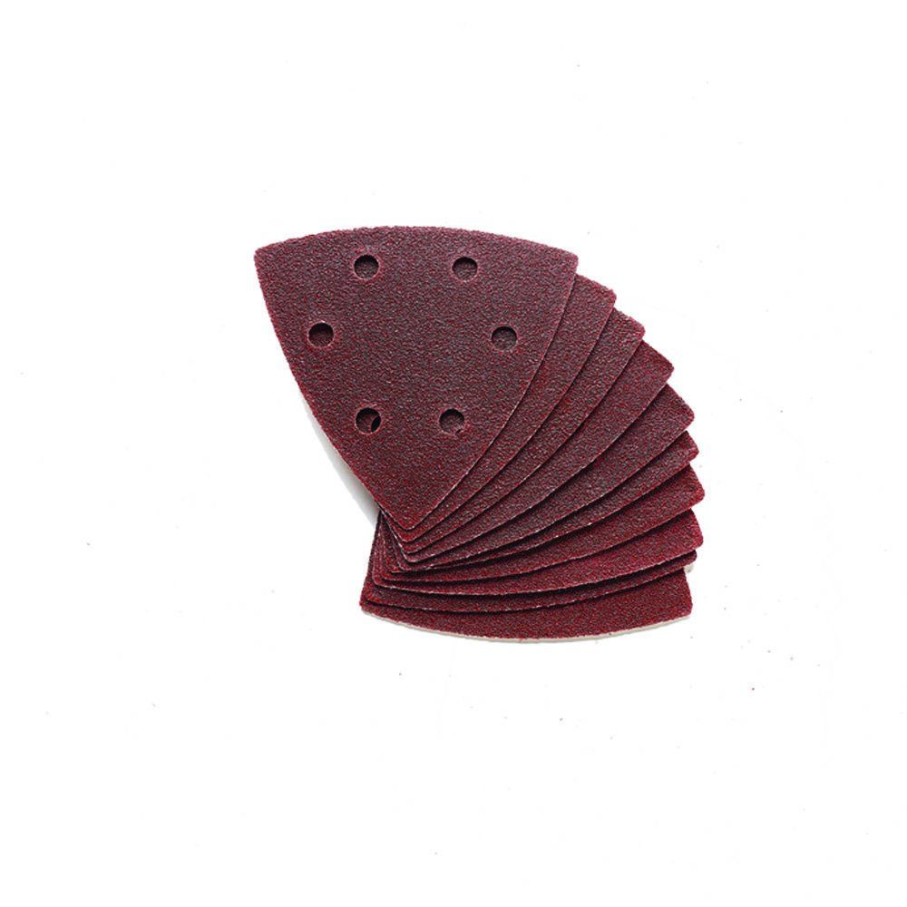 Clarke Clarke 10 Pack of 90mm Delta Triangle Hook and Loop Sanding Sheets – 80 Grit - Image 1