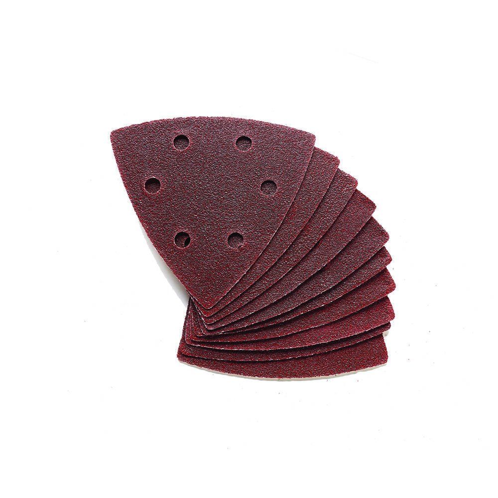 Clarke Clarke 10 Pack of 90mm Delta Triangle Hook and Loop Sanding Sheets – 120 Grit - Image 1