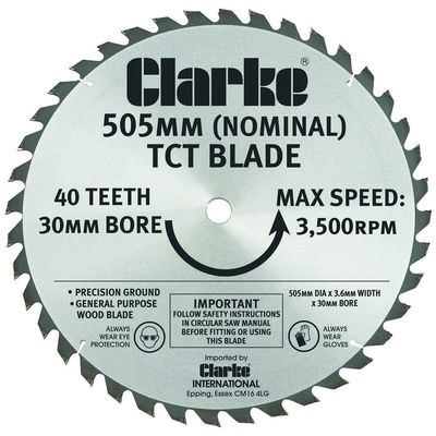 Clarke Clarke 505mm TCT Circular Saw Blade for CLS505