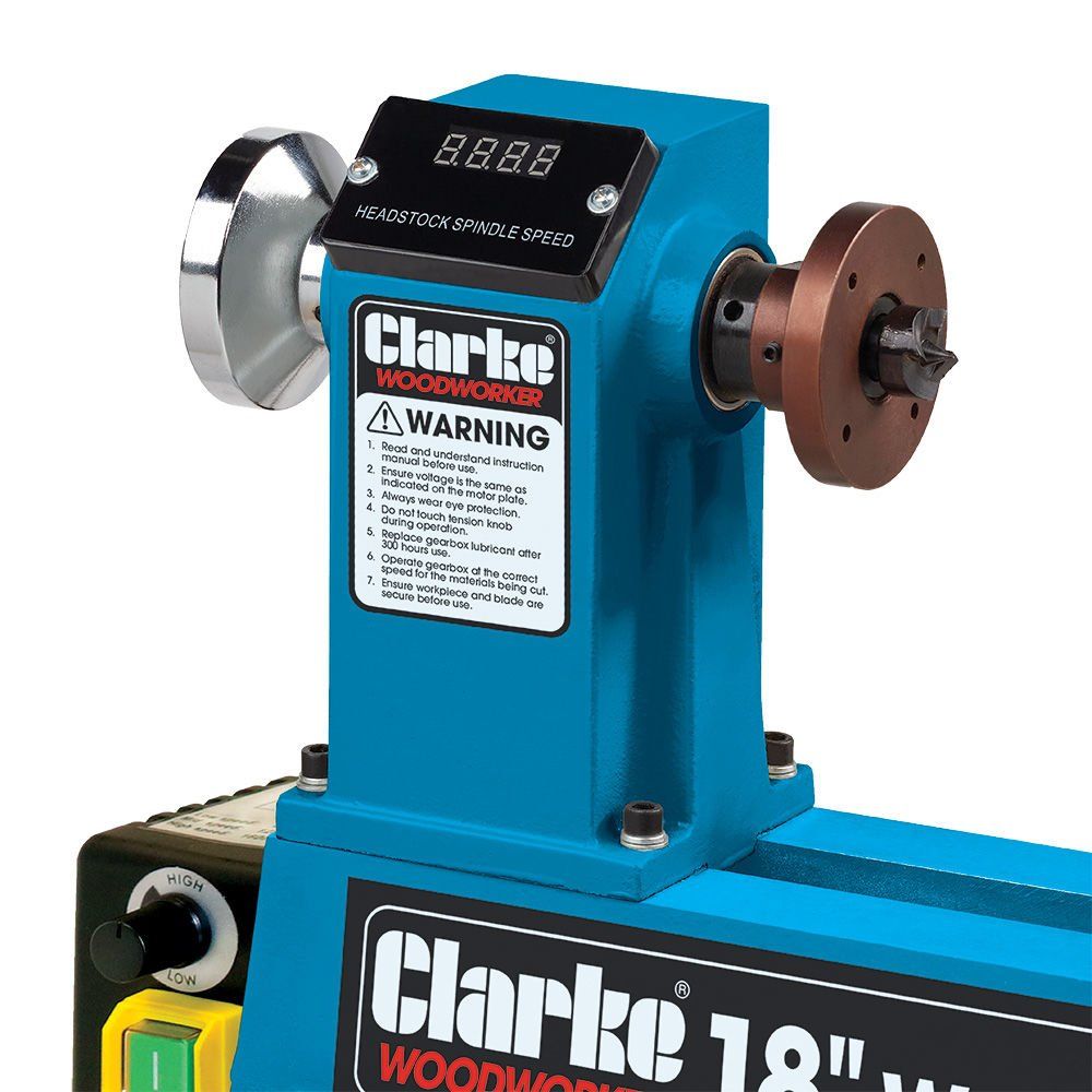 Clarke Clarke CWL460 18" (460mm) Variable Speed Wood Turning Lathe (550W) - Image 1