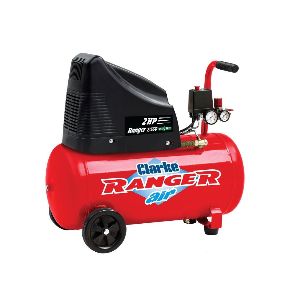 Clarke Clarke Ranger 7/550 7.8cfm 50 Litre 2HP Oil-Free Air Compressor (230V) - Image 1