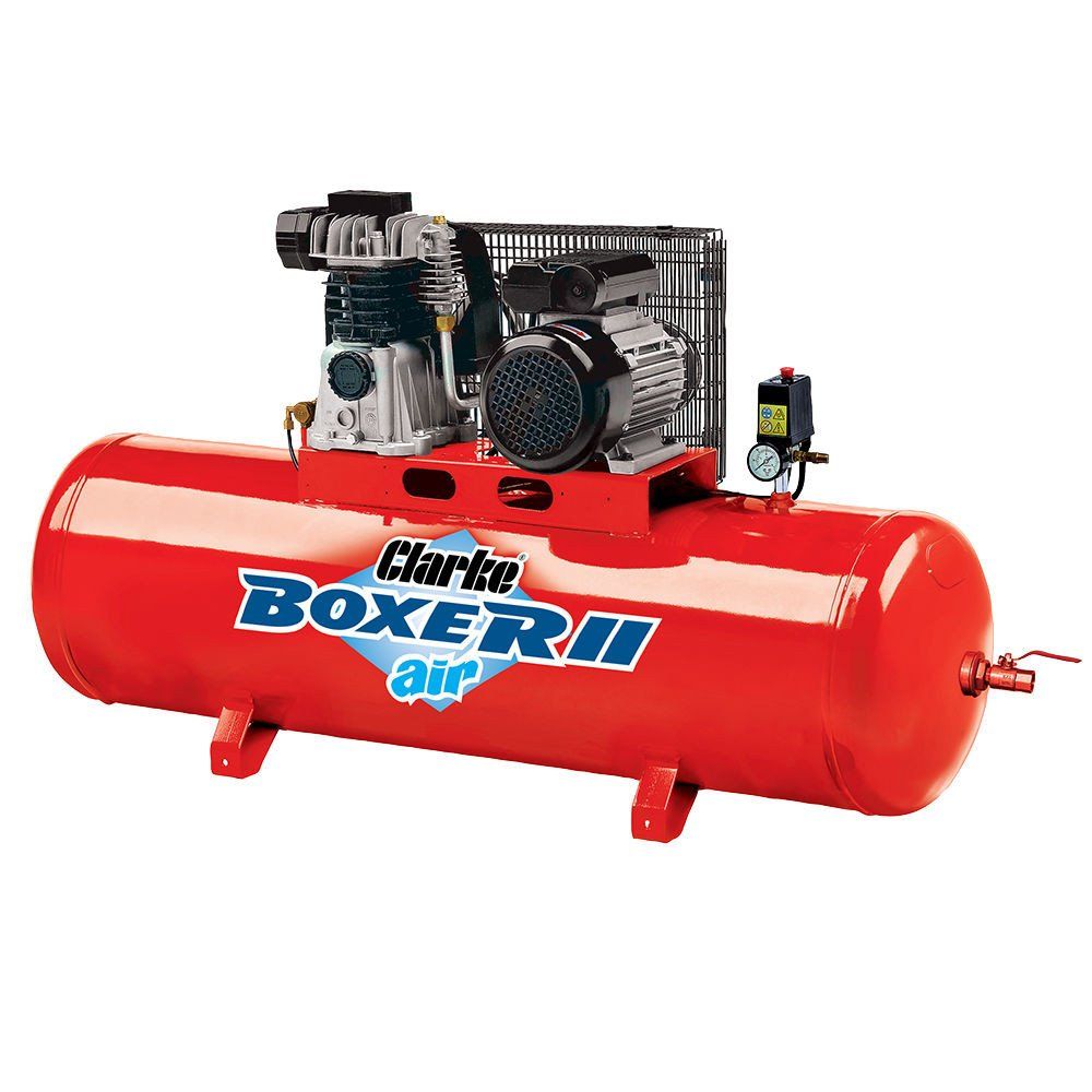 Clarke Clarke Boxer II 14/200 (O/L) 14cfm 200 Litre 3HP Belt Driven Air Compressor (230V) - Image 1