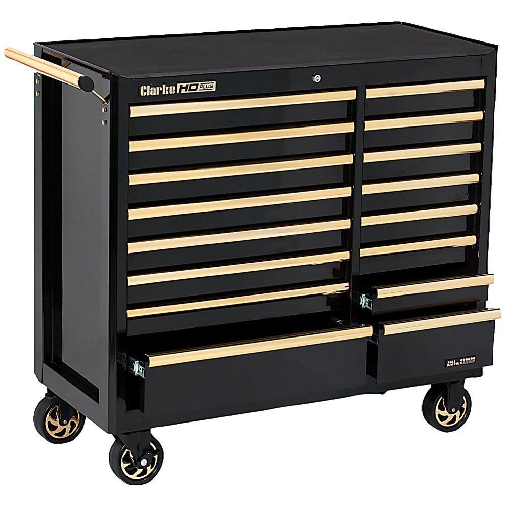 Clarke Clarke CBB226BGC HD Plus 16 Drawer Tool Cabinet (Black & Gold) - Image 1