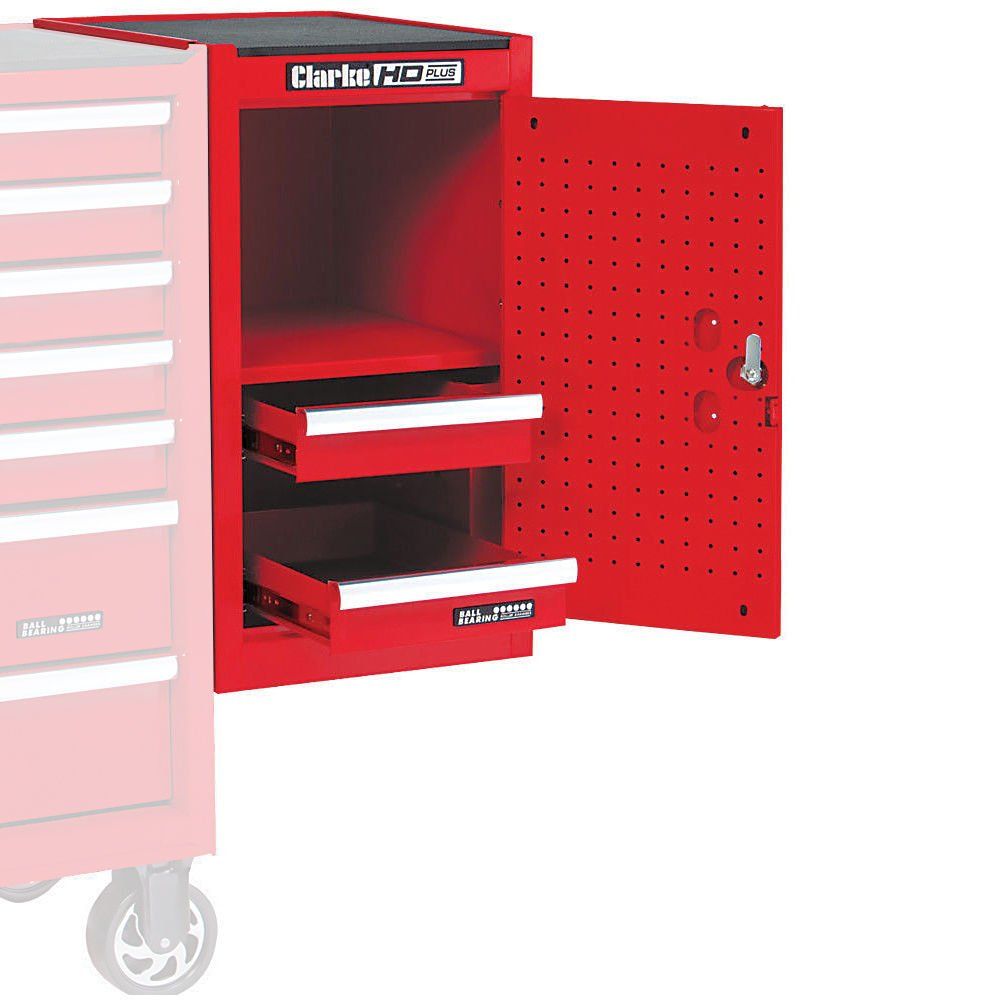 Clarke Clarke SL26C Cabinet & 2 Drawer Side Locker (Red) - Image 1