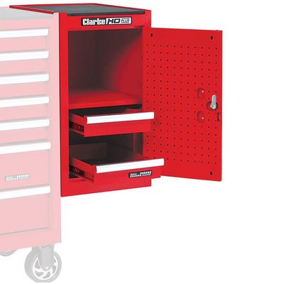 Clarke Clarke SL26C Cabinet & 2 Drawer Side Locker (Red)