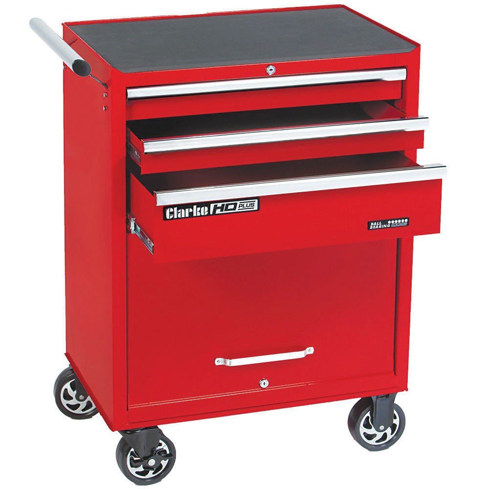 Clarke Clarke CBB213C Heavy Duty Plus 3 Drawer Tool Cabinet (Red) - Image 1