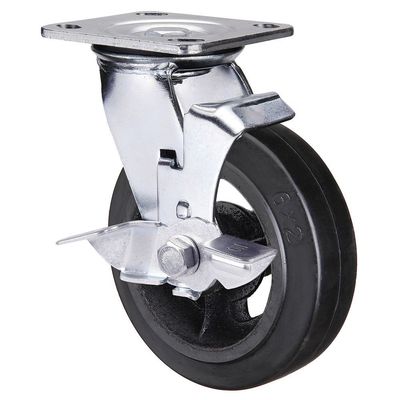 Clarke Clarke Heavy Duty Rubber Castor Wheels Fixed / Swivel / Swivel & Brake (125mm - 200mm)