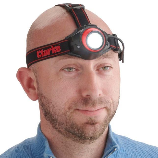 Clarke HL400R 5W LED Rechargeable Head Torch with Auto Sensor (400Lm) - Image 1