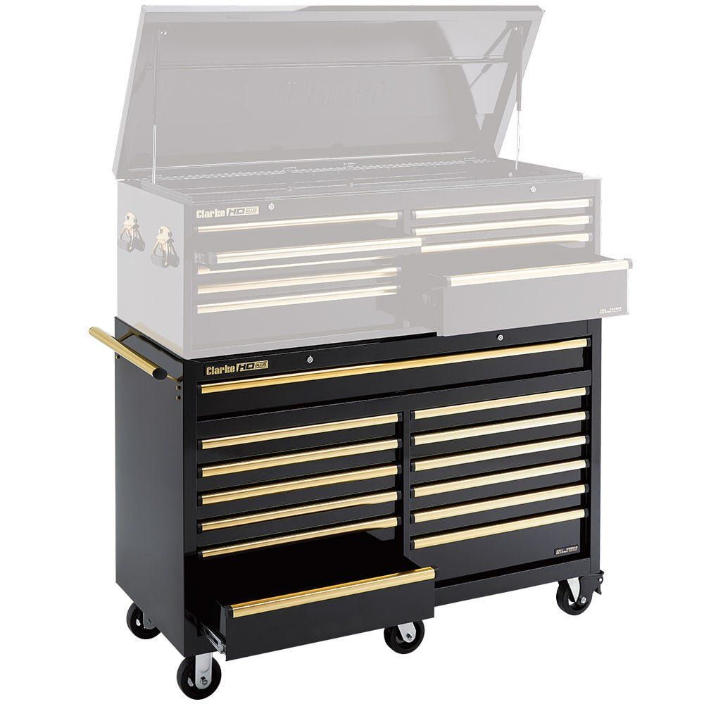 Clarke Clarke CBB230BGC Extra Large HD Plus 13 Drawer Tool Cabinet (Black & Gold) - Image 1