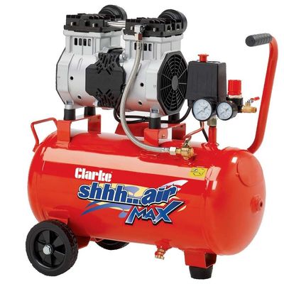 Clarke Clarke SHHH24/150 Shhh Air Max 7cfm 24 Litre 1.5HP Low Noise Oil Free Air Compressor (230V)