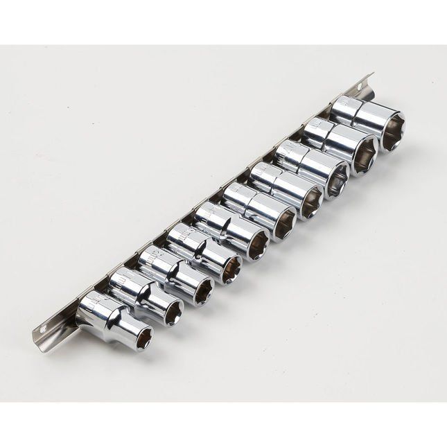 Clarke PRO418 1/2” Drive Socket Set on Clip – Metric - Image 1