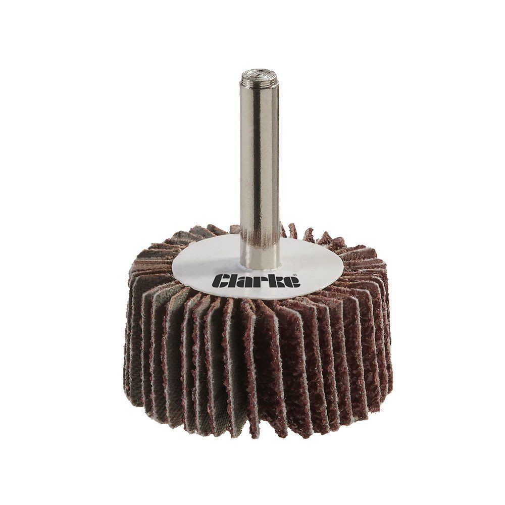 Clarke Clarke 3 pack 6mm Shank Flap Wheels 32x5x3mm Assorted Grit - Image 1