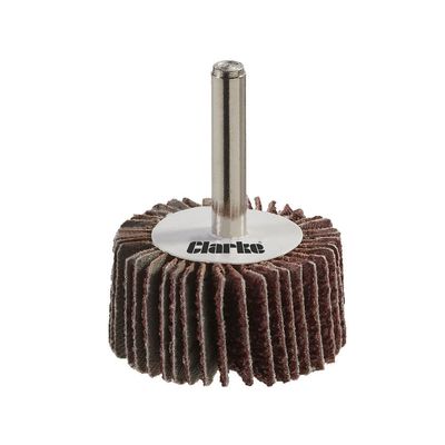 Clarke Clarke 3 pack 6mm Shank Flap Wheels 32x5x3mm Assorted Grit