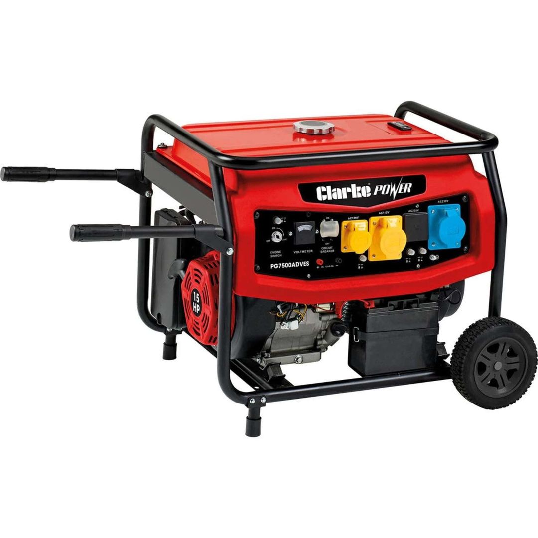 Clarke PG7500ADVES 6.5kVA Dual Voltage (230V/110V) Petrol Generator - Image 1