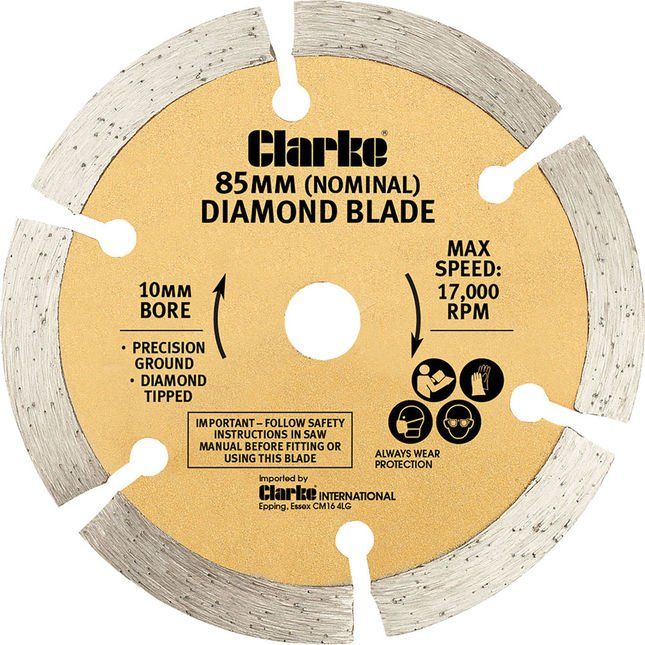 Clarke 85mm Sintered Diamond Blade for CPS85 - Image 1