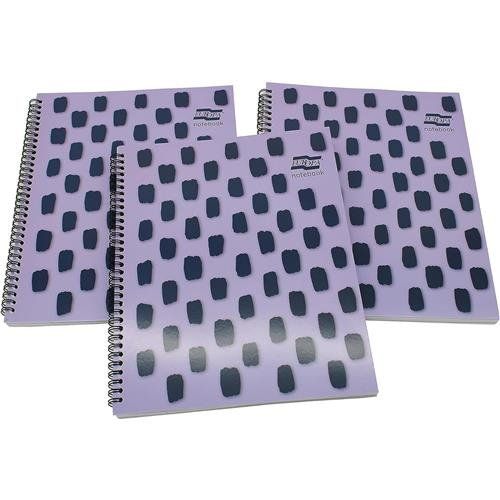 Europa Splash A4+ Notepad Wirebound 160 Pages 80Gsm Fsc Ruled With Margin Punched 4 Holes Purple (Pack 3) - Eu1502z - Image 1