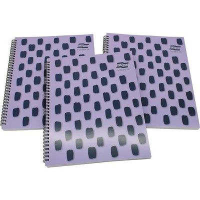 Europa Splash A4+ Notepad Wirebound 160 Pages 80Gsm Fsc Ruled With Margin Punched 4 Holes Purple (Pack 3) - Eu1502z