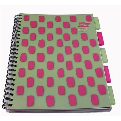 Europa Splash A4 Project Book Wirebound 200 Micro Perf Pages 80Gsm Fsc Ruled Punch 4 Holes Pink (Pack 3) - Eu1507z