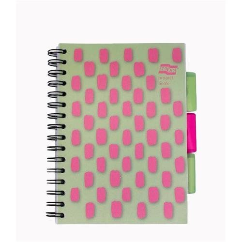 Europa Splash A5 Project Book Wirebound 200 Micro Perforated Pages 80gsm FSC Ruled Paper Punched 4 Holes Pink (Pack 3) - EU1509Z - Image 1