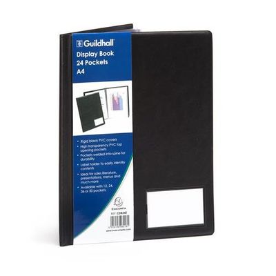 Guildhall A4 Display Book 24 Pocket Black - Cdb24z