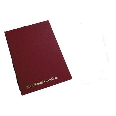 Guildhall Headliner Account Book Casebound 298x203mm 8 Cash Columns 80 Pages Red 38/8Z