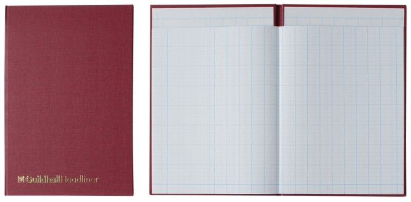 Guildhall Headliner Account Book Casebound 298x203mm 14 Cash Columns 80 Pages Red 38/14Z - Image 1