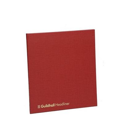 Guildhall Headliner Account Book Casebound 298X273mm 4 Debit 12 Credit 80 Pages Red - 48/4-12Z